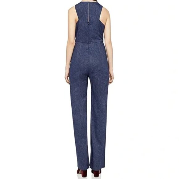 BCBG Generation Pinstripe Sleeveless Wide-Leg Jumpsuit – Size 6 - Picture 3 of 10